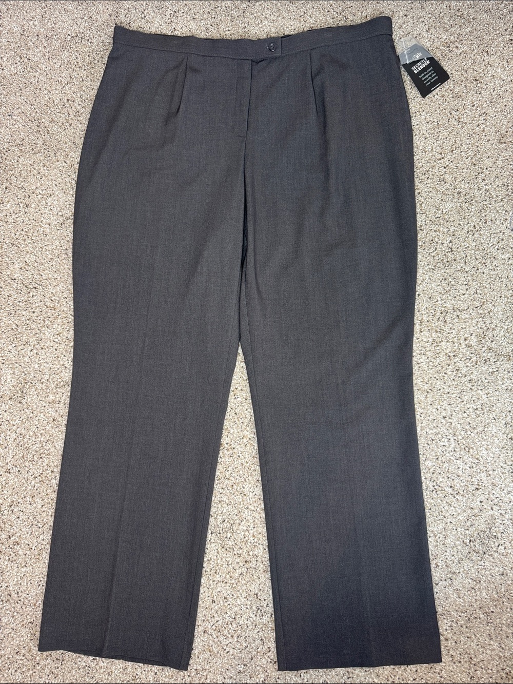 East 5th Woman Secretly Slender Straight Leg Dress Pants Trouser in Charcoal